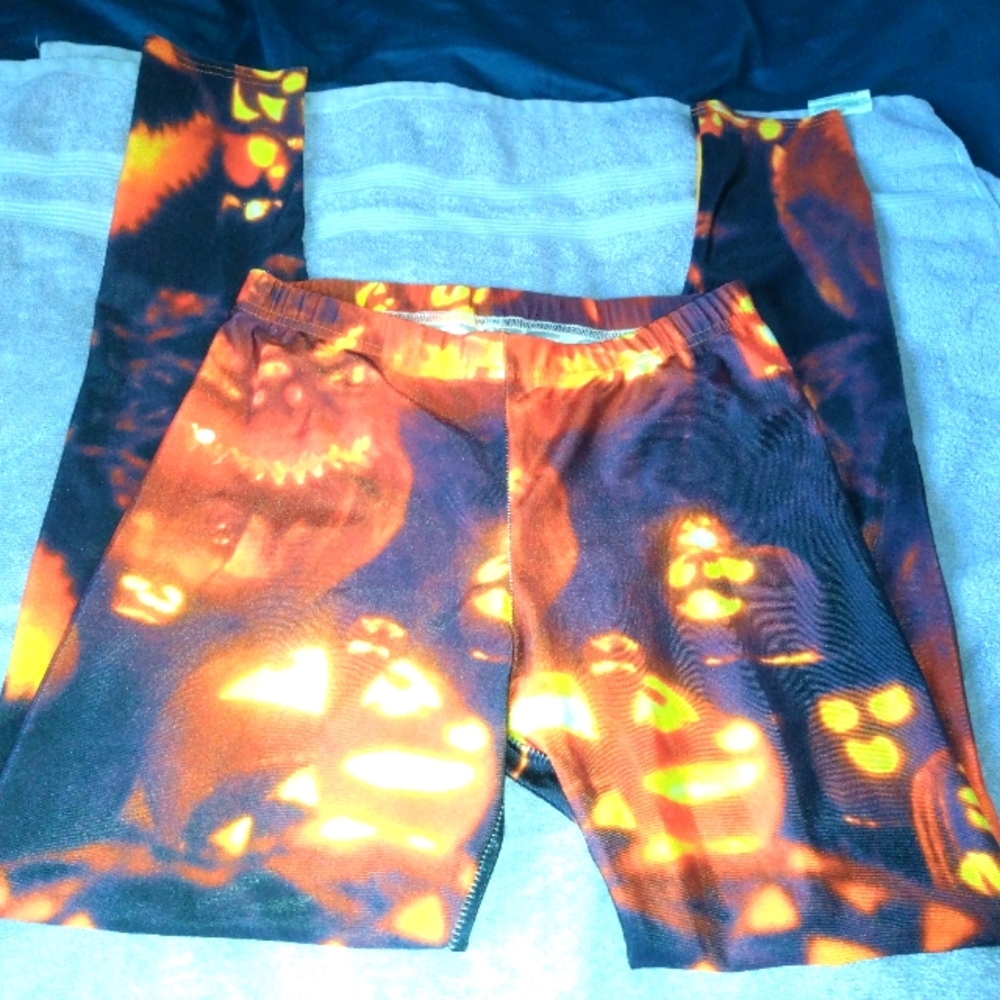 Women's Halloween pumpkin leggings